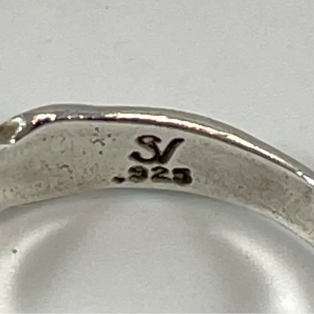 925 Sterling Silver Heart Flower Boho Ring Band Sz 7 Artisan Love Ring Fashion